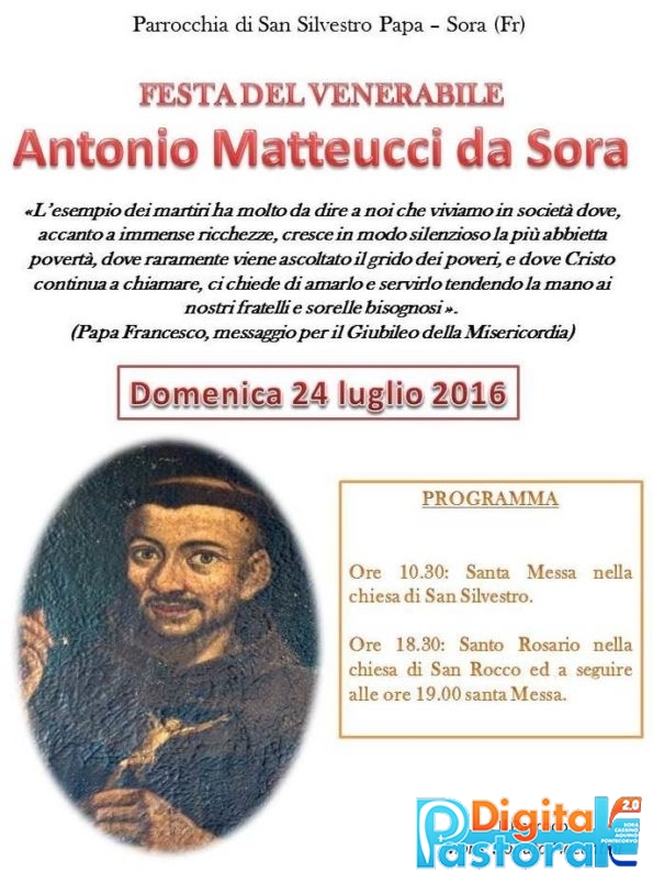 Il venerabile Antonio Matteucci di Sora ricordato grazie ad una ricerca del prof. Lucio Meglio