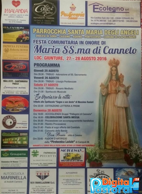 Programma festeggiamenti Madonna di Canneto 27-28 agosto