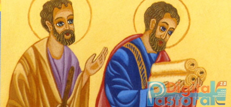 Paolo e Barnaba in viaggio per Antiochia - Tavola V di 12 icone realizzate da Sr Teresa Groselj, fsP.